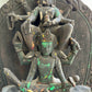 Antique wood sculpture of Lord Shiva on Lord Vishnu, seated on Garuda with traditional guard lion #Vishnu #Shiva #Garuda - DharBazaar