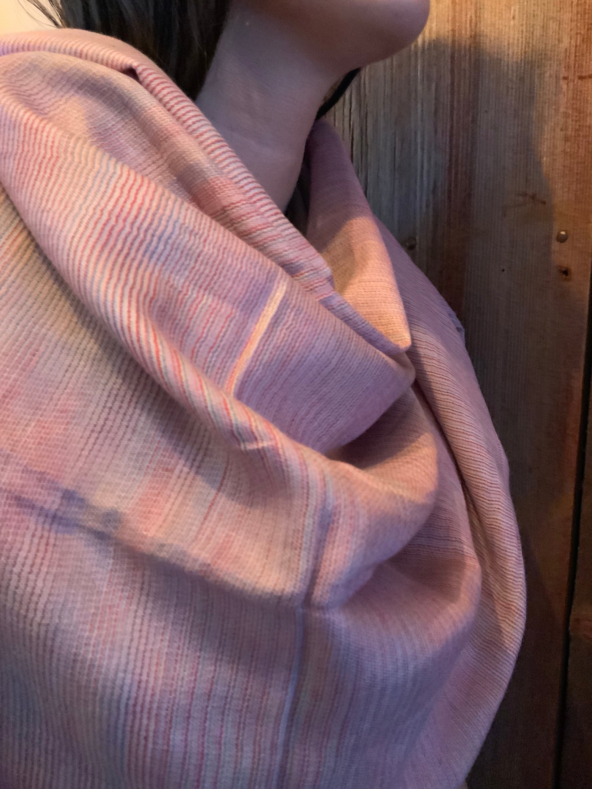 Breezy Kashmir shawl with Pink stripes #PinkOnPink #kashmirShawl #ShawlLove - DharBazaar