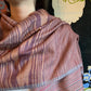 Pink and Bronze striped Kashmir shawl #kashmirShawl #ShawlLove #ShawlStyle - DharBazaar