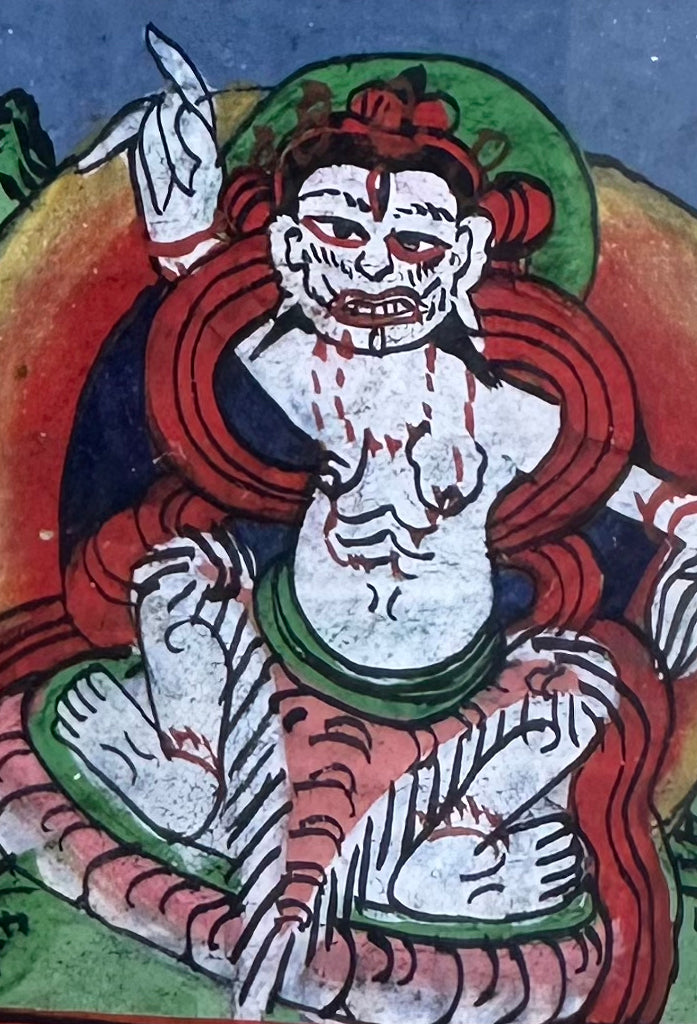 Tibetan Manuscript Paintings, Painting set of 9, Antique Buddhist Paintings, Buddhist Painting, Tibetan Art, Antique Art, Wall Art Original, Hand Painted, Series - 4 - DharBazaar