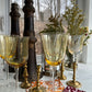 Set of six amber tinted wine glasses #AmberGlass #VintageWineGlasses #VintageStyle - DharBazaar