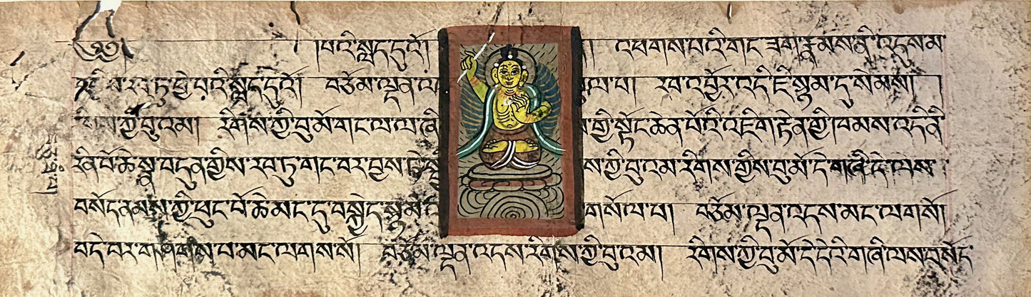 Early Buddhist Manuscript Paintings Panel - 3 #BuddhistPaintings #TibetanArt #BuddhistAntique - DharBazaar