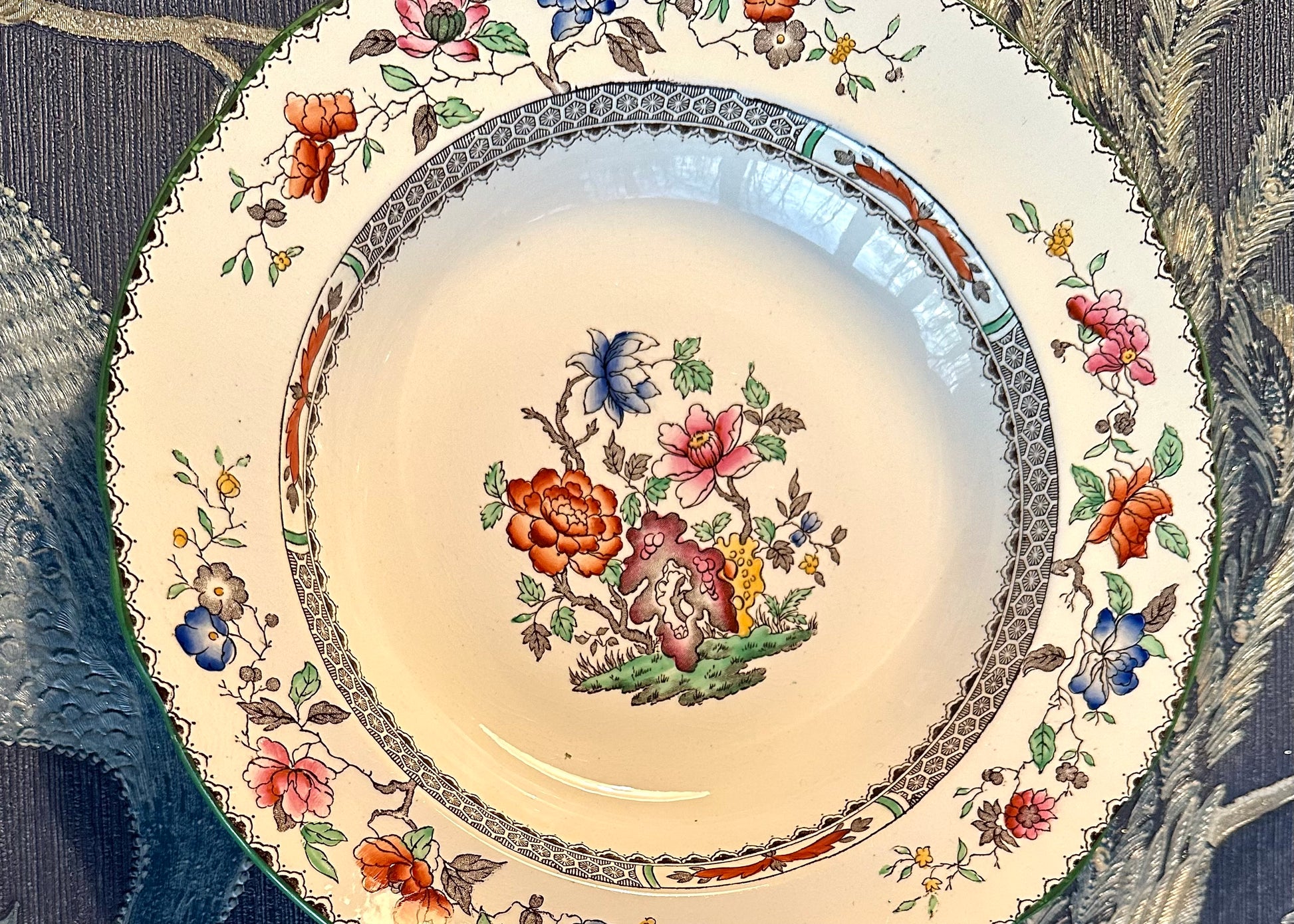 Set of 4 Spode Copeland Chinese Rose Soup Plates - DharBazaar