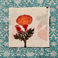 Orange Flower Block Print Dinner Napkins, Cloth Napkins, Wedding Napkins - DharBazaar