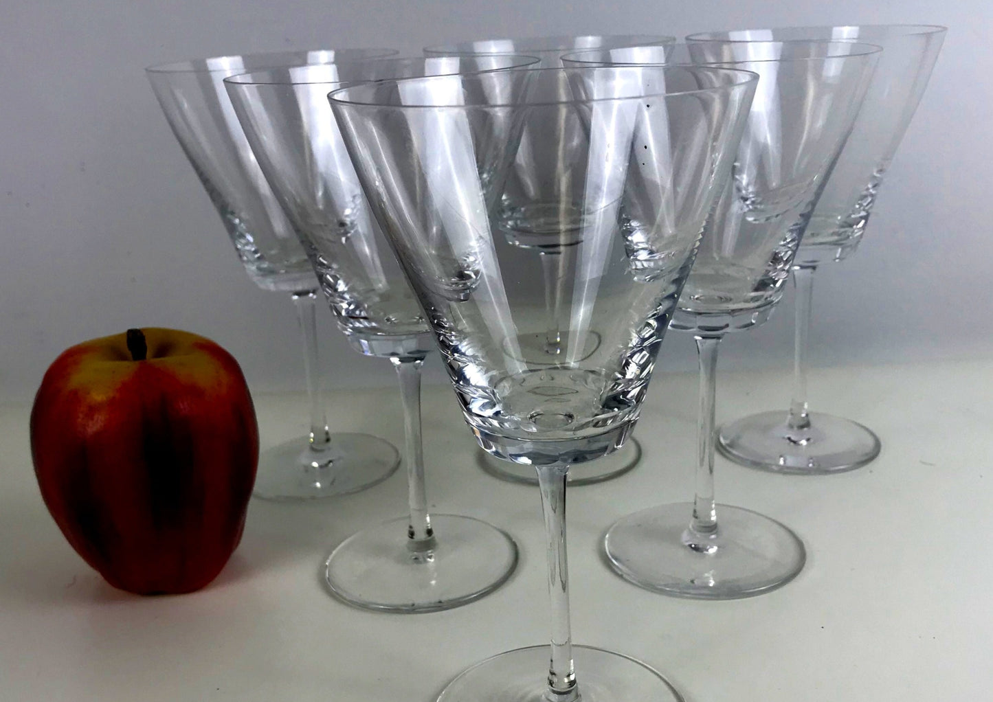 Set of six Signed Vintage Lalique Wine Glasses #Lalique #VintageWineGlasses #LoveWine - DharBazaar