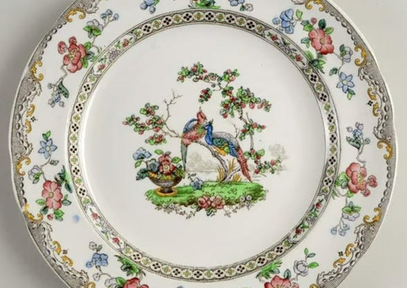Chinoiserie birds dinner plates by Spode (Sold as set of 3) #ChinoiserieBirds #SpodeCopeland #VintageSpode - DharBazaar