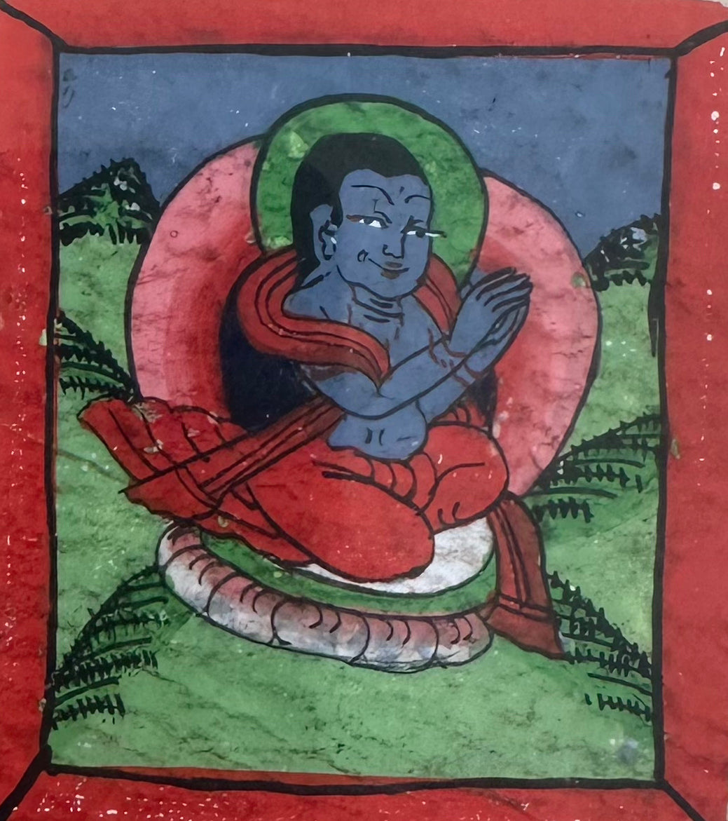 Tibetan Manuscript Paintings, Painting set of 9, Antique Buddhist Paintings, Buddhist Painting, Tibetan Art, Antique Art, Wall Art Original, Hand Painted,Series - 1 - DharBazaar